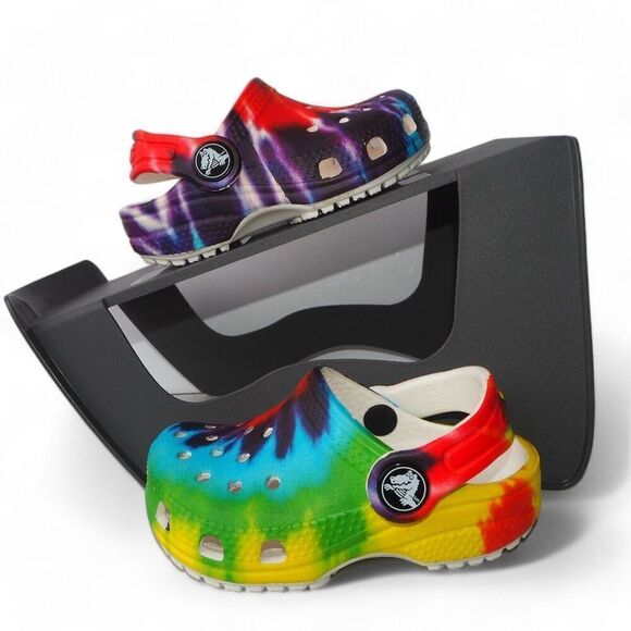 Crocs Classic "Rainbow Tie Dye" Colorful Clogs Multicolor Infant Toddler 5 - Picture 1 of 11